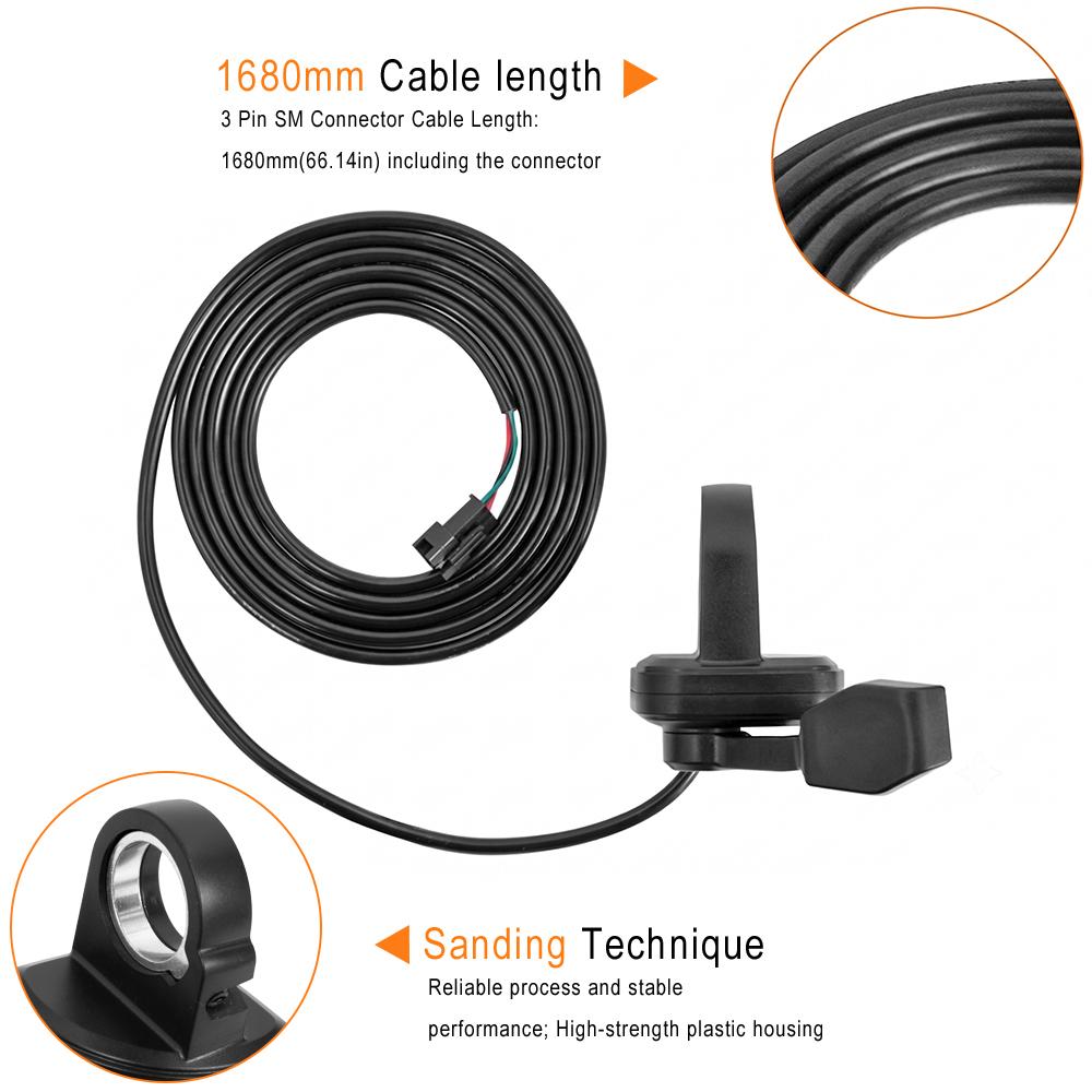 Waterproof WP 3Pin Electric Scooter Thumb Throttle for KAABO Mantis King GT Finger Throttle Accelerator Replacement Parts Throttles 2