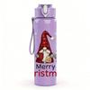 1PC Three Gnome Christmas Print 750ml Color Plastic Sports Water Bottle Leakproof Flip Straw Lid Suitable for Sports Office Home Use