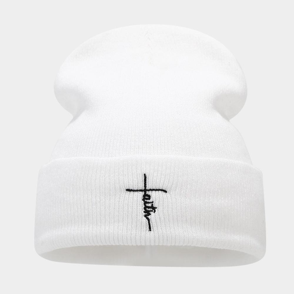 Embroidered Beanies Hats Cotton Knitted Hats Winter New Ear Protection Hat