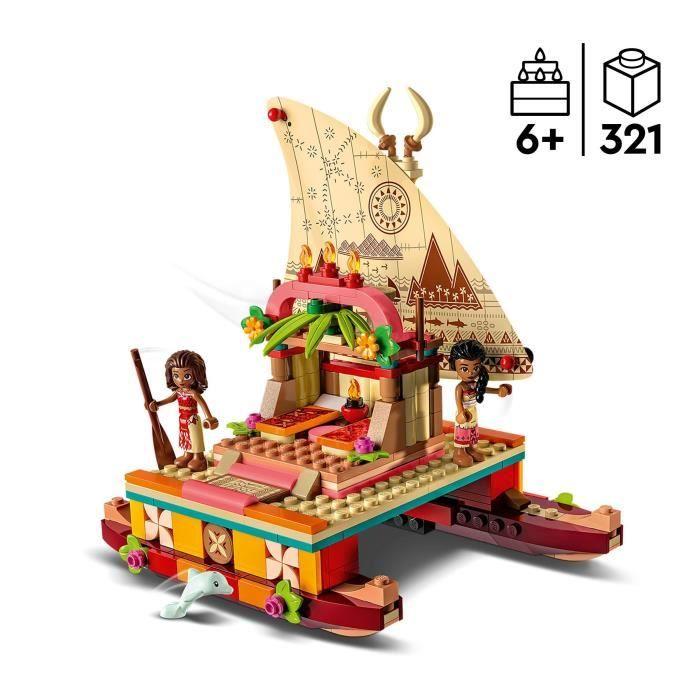 LEGO® Disney Princesse 43210 Le Bateau d’Exploration De Vaiana, Jouet Avec Dauphin, Mini-Poupée