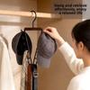 12 Hooks Metal V-Shape Hook Wood Handle Hat Tie Scarf Rack Laundry Hanger Closet Storage
