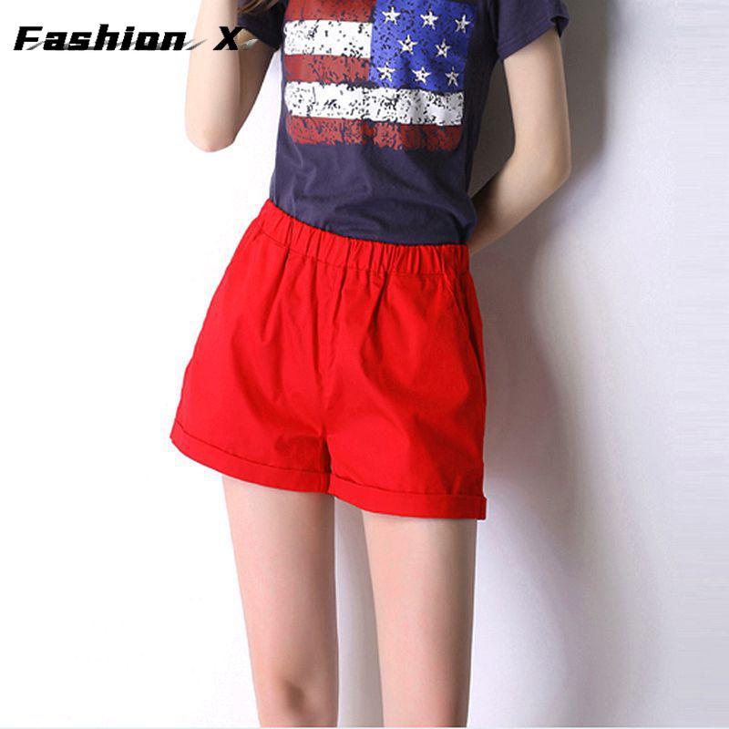 Sommerliche weite Hose Damen Einfarbig Übergröße Shorts