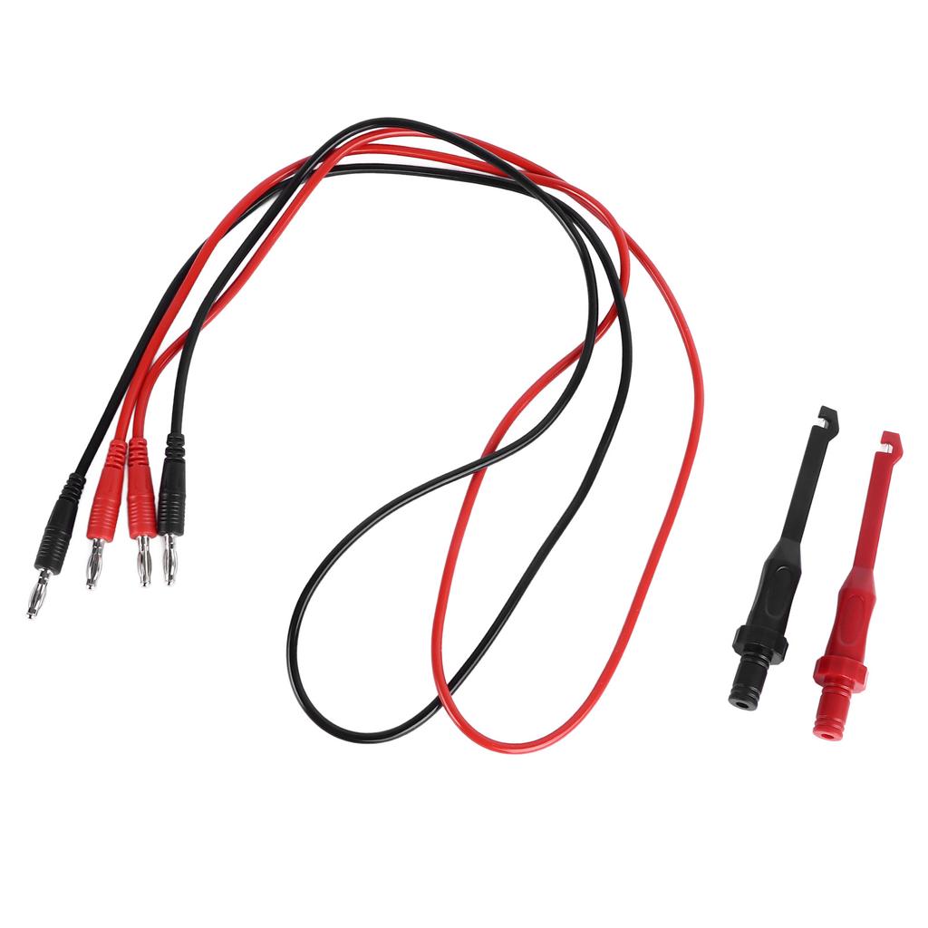 4mm Dual Banana Plug Test  s with Repair Testing Hooks Black Red Silicone Resin Electrical Testing Wire 1M 10A
