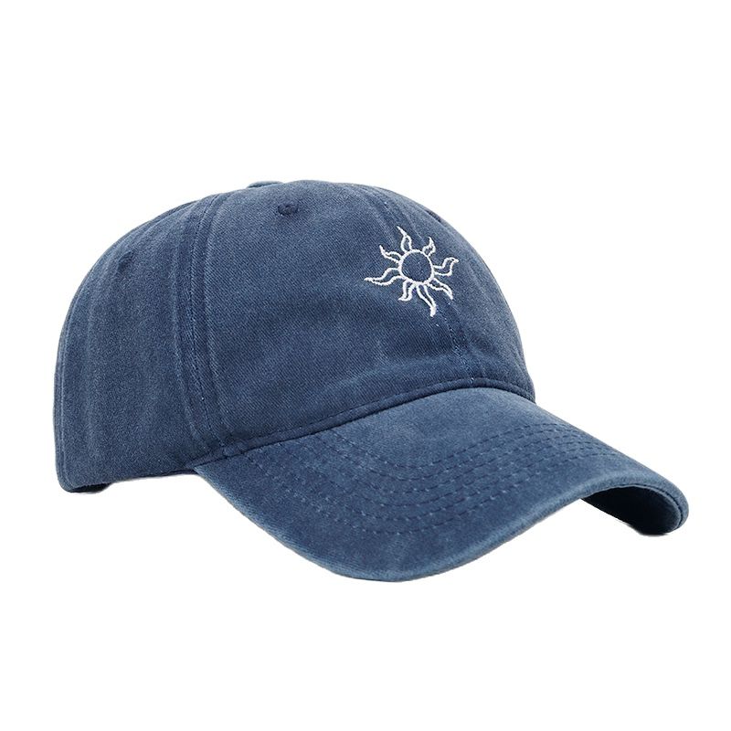 Retro Sonnstickerei Baseballkappen Frühling Sommer Herren Damen Gewaschene Baumwolle Verstellbar Lässiger Sonnenhut Streetwear Hip Hop Kappen