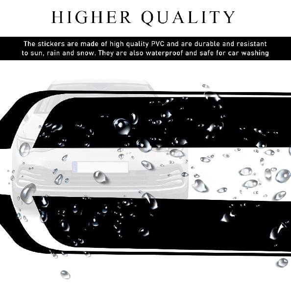 Car Hood Decal Sticker, Racing Stripe Graphic Stickers For Auto Body Skirt Roof Hood Bumper, Automotive Exterior Decoration Vinyl Decal For Car SUV