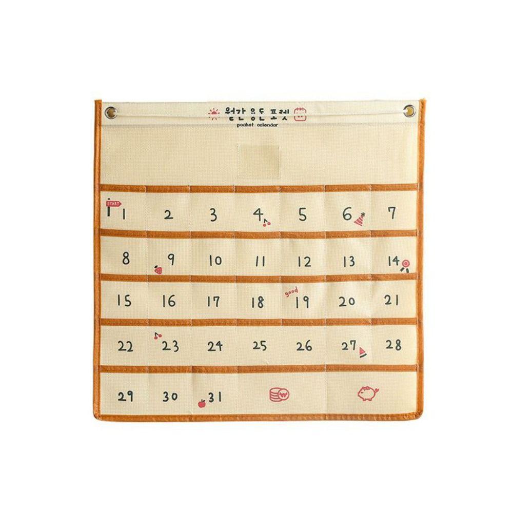 

Numbered Wall Mounted With Pockets Hanging Storage Bag Calendar Bag Chart Holder Wall Decor