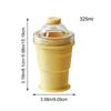 Ice Ball Cup 2-in-1 Foldable Silicone Ice Ball Cup Reusable Portable Ice Sphere Mold with Straw Lid for Coffee Juice Drinks