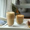 175ml/250ml/350ml Cafe Vintage Coffee Cup Transparent Cold Drink Mug Simple Vertical Patterned Coffee Cup Latte Cappuccino Cups