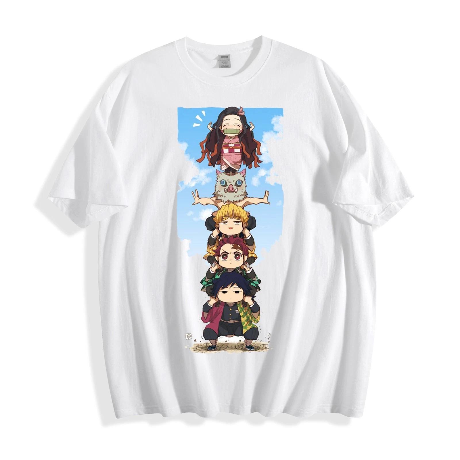 Demon Slayer Chibi Stack Tee - Tanjiro Nezuko Zenitsu Inosuke Anime T-Shirt XL