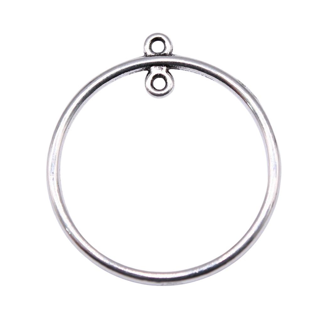 Irregular Oval Frame Connectors Moon Hammered Texture Links For Earring Making