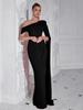 Elegant One-Shoulder Floor-Length Cocktail Gown