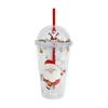 Reusable Drinking Cup Christmas Water Tumbler Double Walled Glitter Cup 450ml