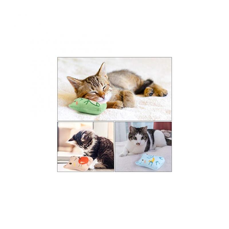 Dorakitten Cat Catnip Toys 5PCS Plush Interactive Cat Toys - Cat Chew Toy Bite Resistant Catnip Filled Kitten Toy for Cat Kitten Teeth Cleaning