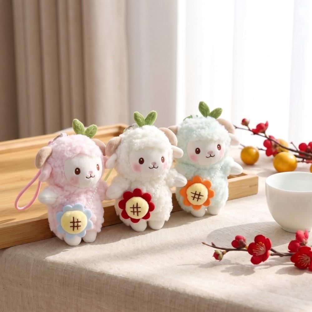 Sheep Mini Sheep Plush Keychain Cartoon Soft Lamb Doll Ornament Sheep Plush Pendant  Children Toys