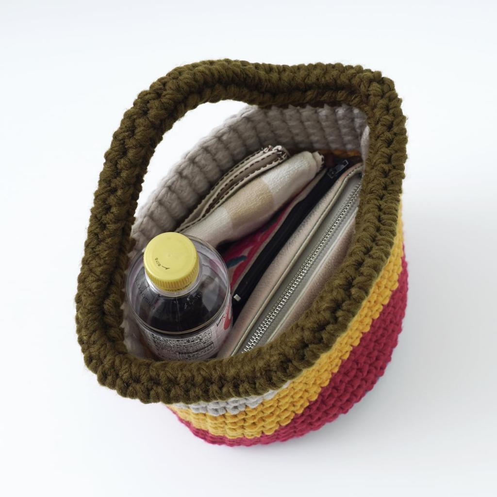 Raw Wool Knitting Kit #BC-5 Single Crochet Market Bag [Video Instructions]