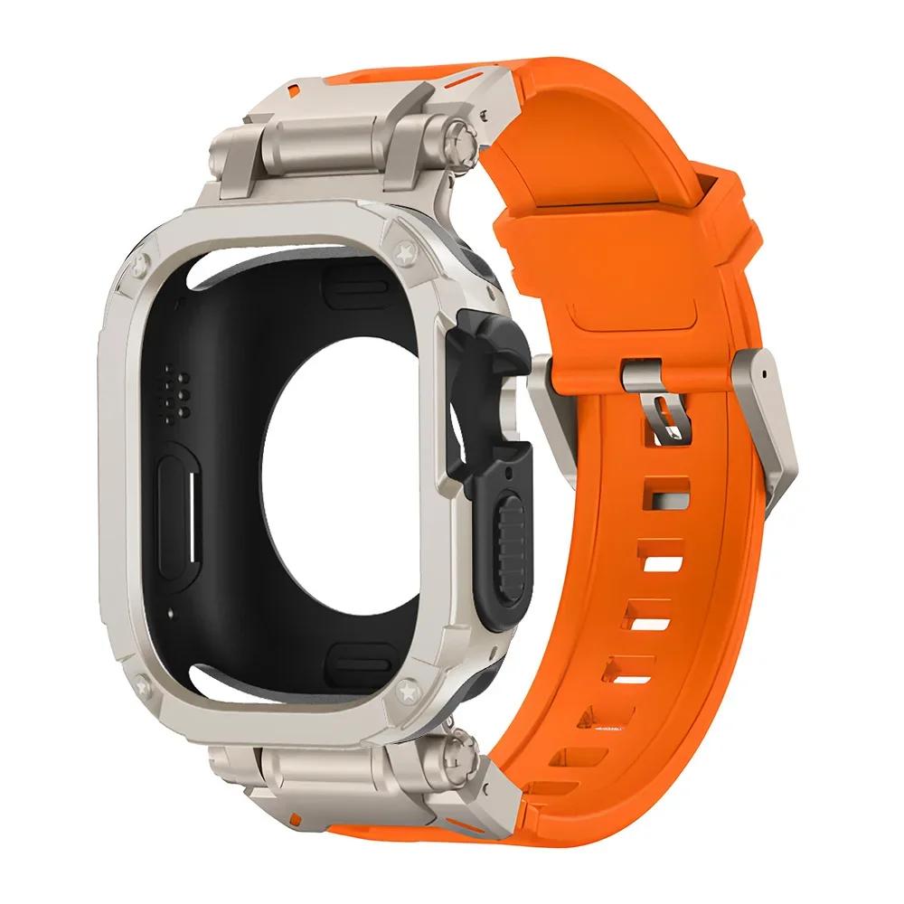 Silikonarmband+TPU-Hülle für Apple Watch Armband Ultra2 10 46mm 49mm 44mm 45mm Schutzhülle Armband für IWatch Serie 9 8 7 6 SE
