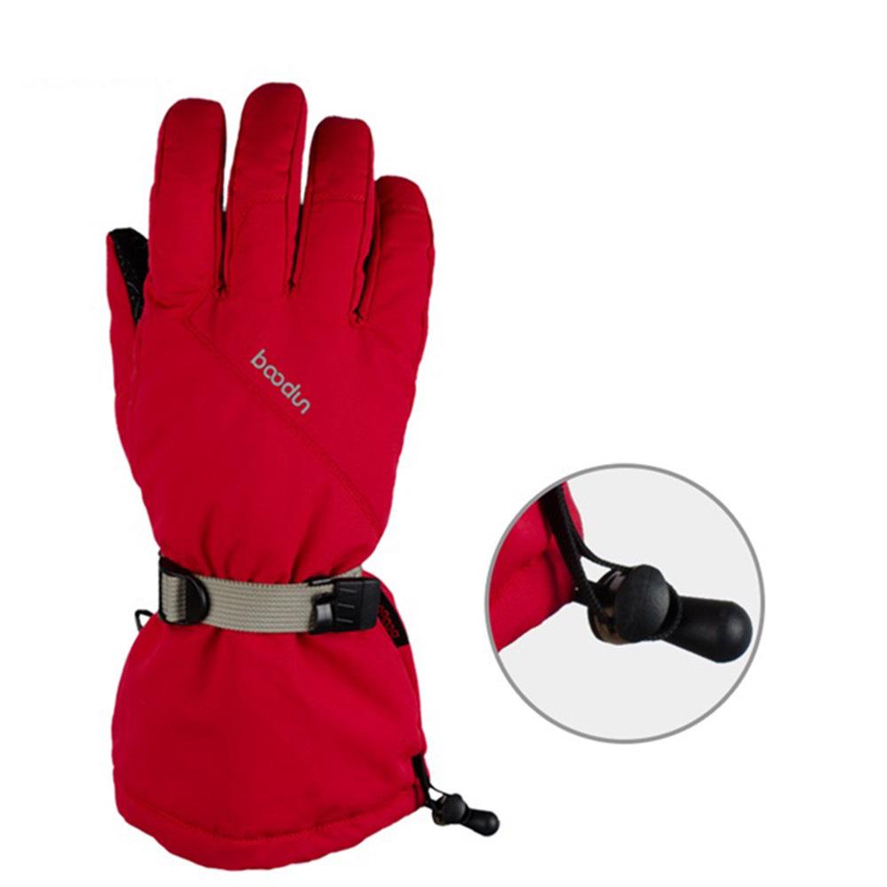 Men's and Women's Ski Gloves: Five-Finger, Extended Cuffs, Non-Slip, Waterproof, and Windproof