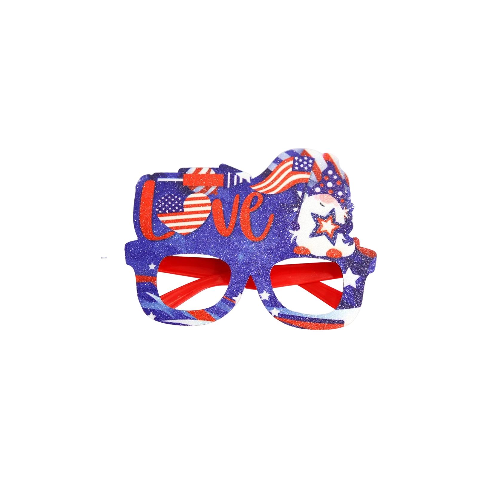 

USA Lettering Star Pattern Cardboard Glasses for Independence Day Party Decorations Patriotic Theme Photo Booth Props Costume Accessories One Size