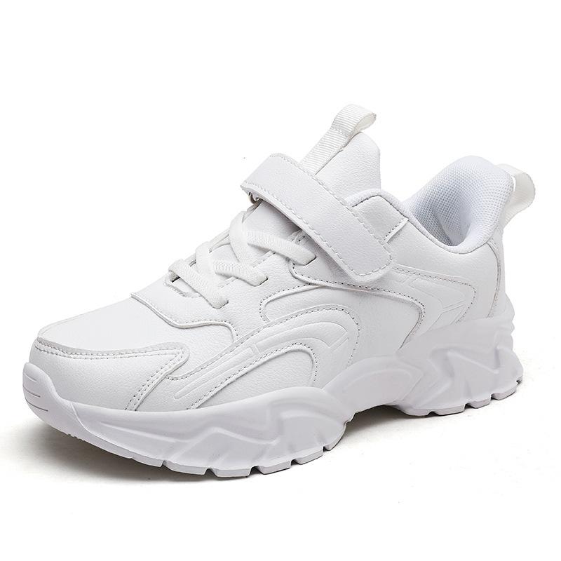 897 children's sports shoes boys' fashion sports shoes mesh surface medium and large white children's sports shoes four seasons campus leather surf