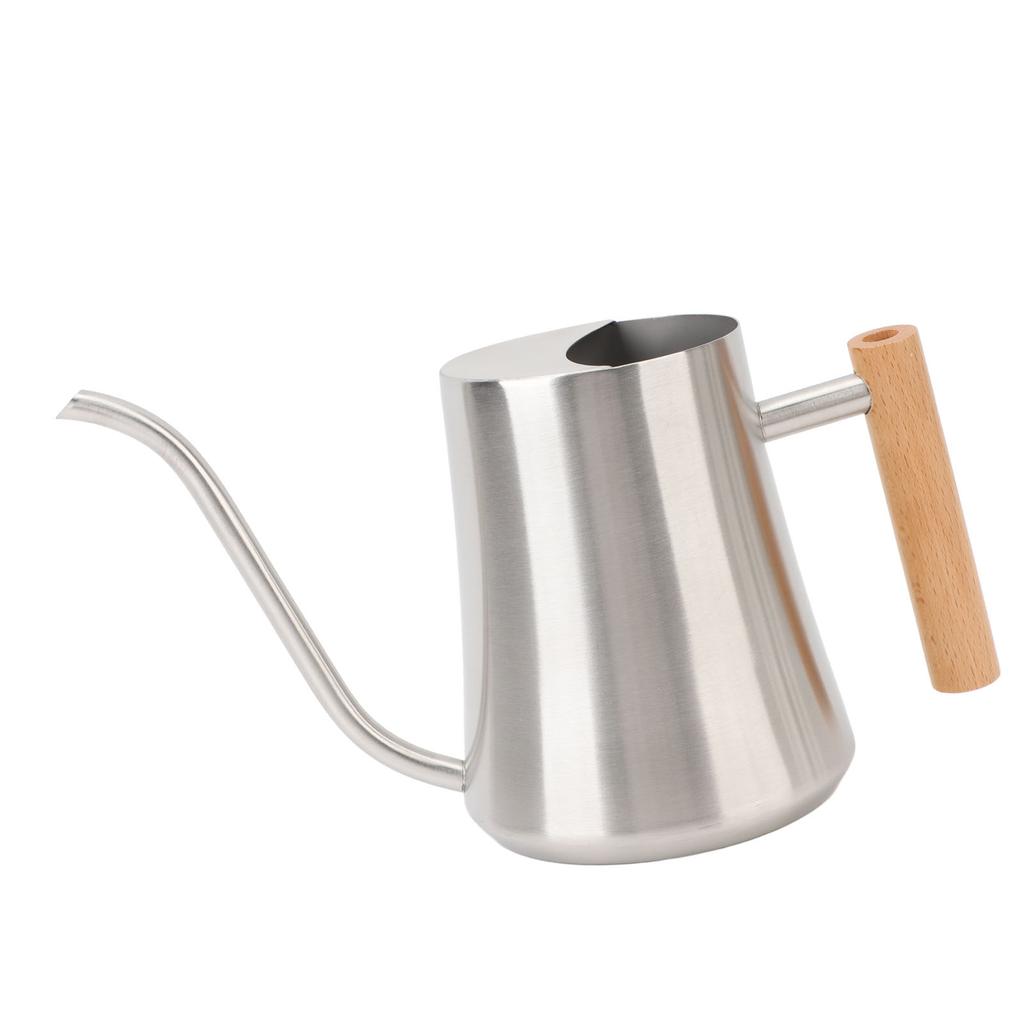 Indoor Watering Can Stainless Steel Wooden Handle Watering Pot with Spout for House Plants Flowers Succulents Bonsai 1L
