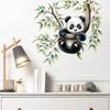 Cute Cartoon Red Panda on Branch Wall Stickers, Self-Adhesive Decor for Kids Room Background Wall Decoration