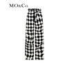 MO&Co. Chessboard Grid Velvet Drawstring High-Waist Casual Pants