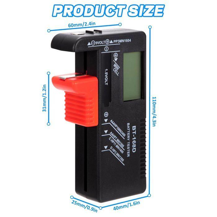 Battery Tester - Universal - Digital - Compact - Precise - Easy To Use
