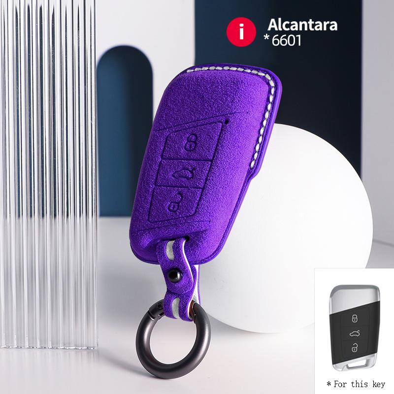 Car key protection shell suede For For Volkswagen VW Magotan B8 Superb Skoda A7 Passat Variant auto key case cover accessories