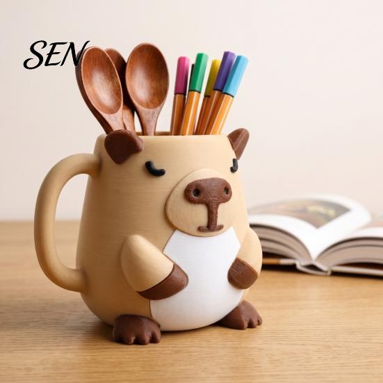 Ice Cream Pint Stand Animal Holder, 3D Printed Cup Holder Decorative with Handle, Keeps Hands Warm, Leak-Proof Container Starden