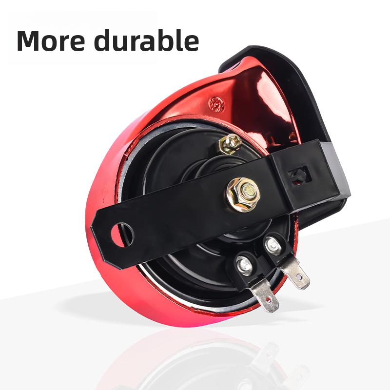Electric motorcycle snail horn 12V, warning siren modification horn with both high and low pitch, extremely loud, waterproof
