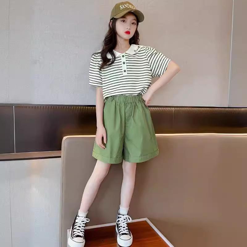 2024 Summer Sports Suit for Girls: Loose Shorts and Short Sleeves for Kids