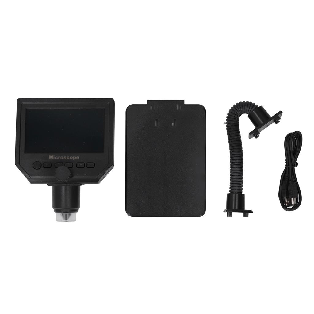 Digitales USB-Elektronenmikroskop mit 4,3-Zoll-HD-Display, 600-fache Vergrößerung, 3,6 MP, mit LED-Beleuchtung für PCB-Löten, Leiterplatte