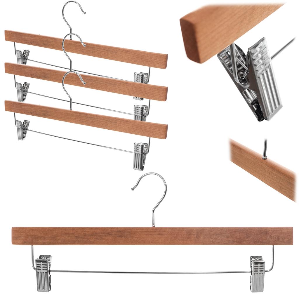 KADAX Wieszak Drewniany Z Klipsami Na Ubrania