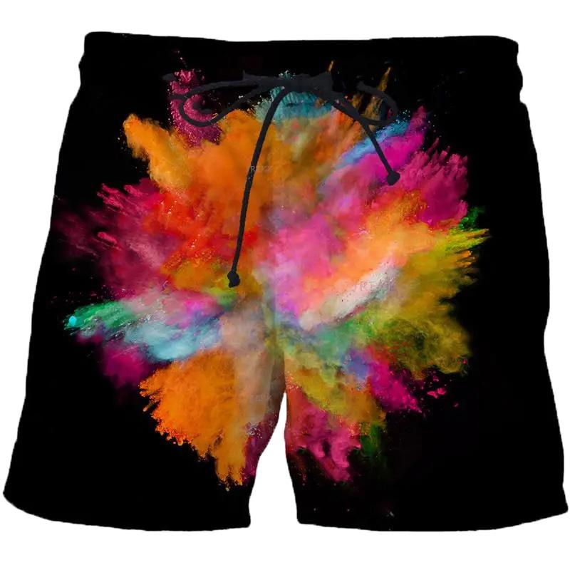 Herre Badeshorts Spraglet Tie Dye Mønster 3D Trykk Mote Hip Hop Shorts Sommer Pop Hawaiisk Badebukse Kul Surf Badebukser