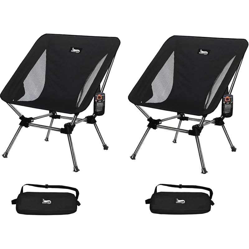

outdoor chair 2WAY height adjustable [ Uniquely developed cup holder] Folding camp chair lightweight with pocket Load capacity 150kg compact chair
