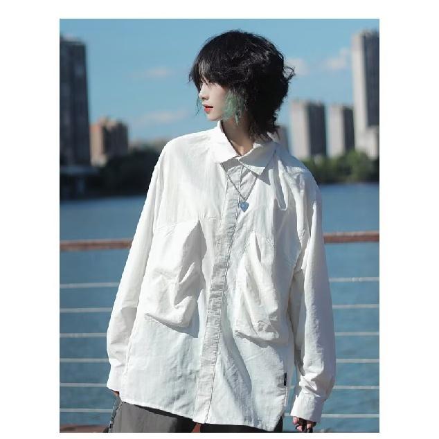 

Рубашка с длинным рукавом с буквенным принтом 2024 года в японском стиле в стиле Гонконга, свободная рубашка для мальчиков, летнее модное универсальное повседневное пальто 2XL абрикосовый