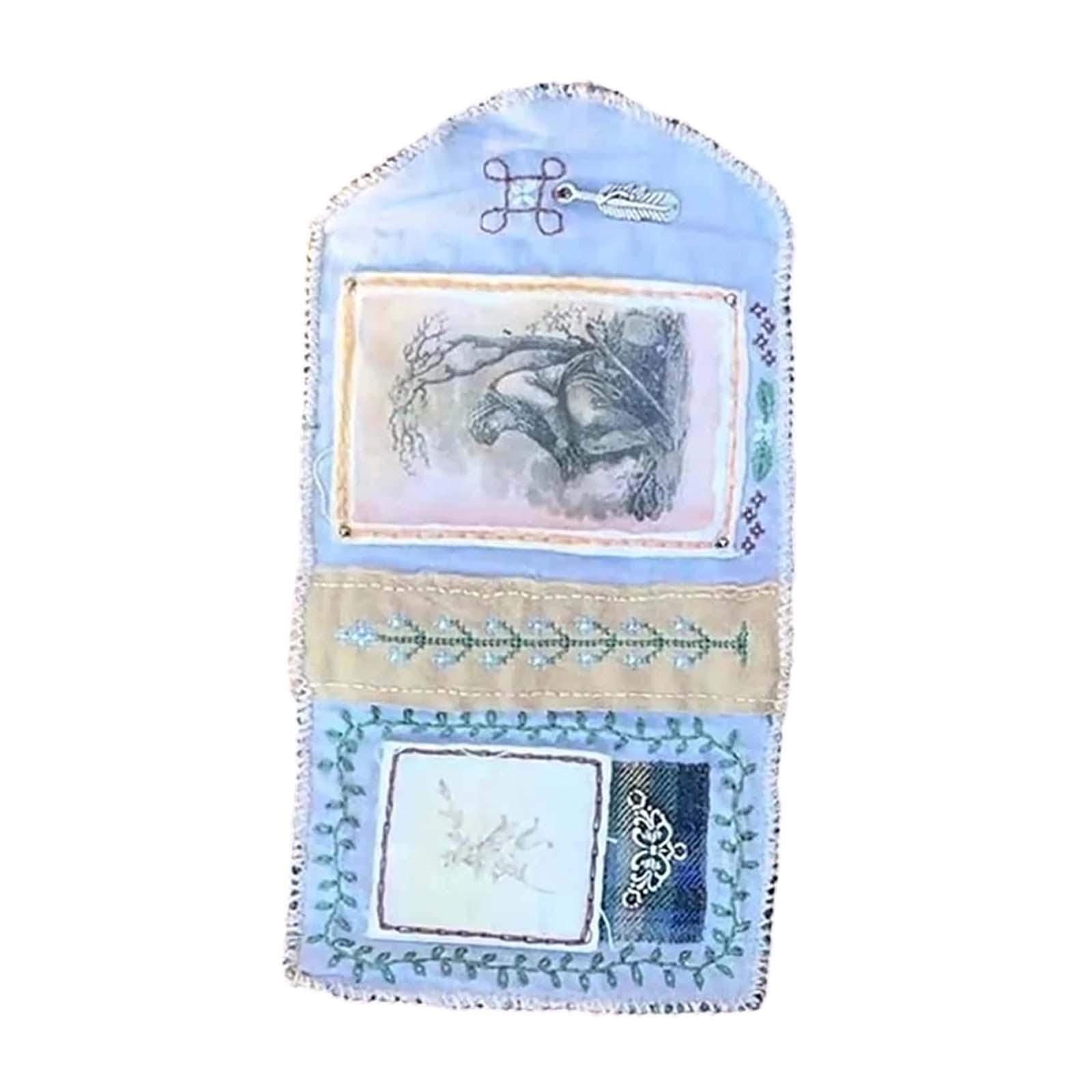 Cloth Pocket Prayer Shrine with Cross Portable Remembrance Ornament Miniature Travel Spiritual Gift for Family