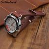 Available Porous Genuine Leather Watch Strap, Quick Release, Brown Cracked Pattern, Sizes: 18mm, 20mm, 22mm, 24mm.