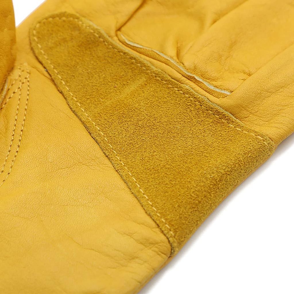 American Motorcycle Vintage Gloves Cowhide Leather Yellow Full Finger Gloves (M)