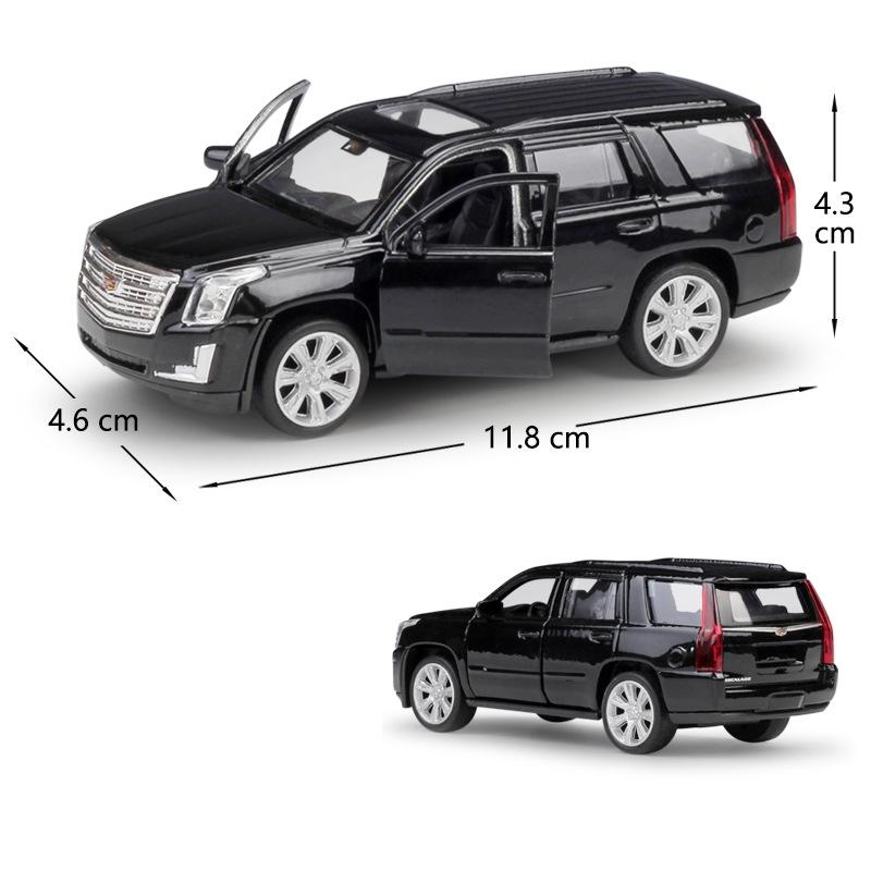1/36 Skala Cadillac Escalade SUV Leke Bil Modell Welly Støpt Kjøretøy Miniatyr Trekk tilbake Frie Hjul Samling Gave til Barn Gutter