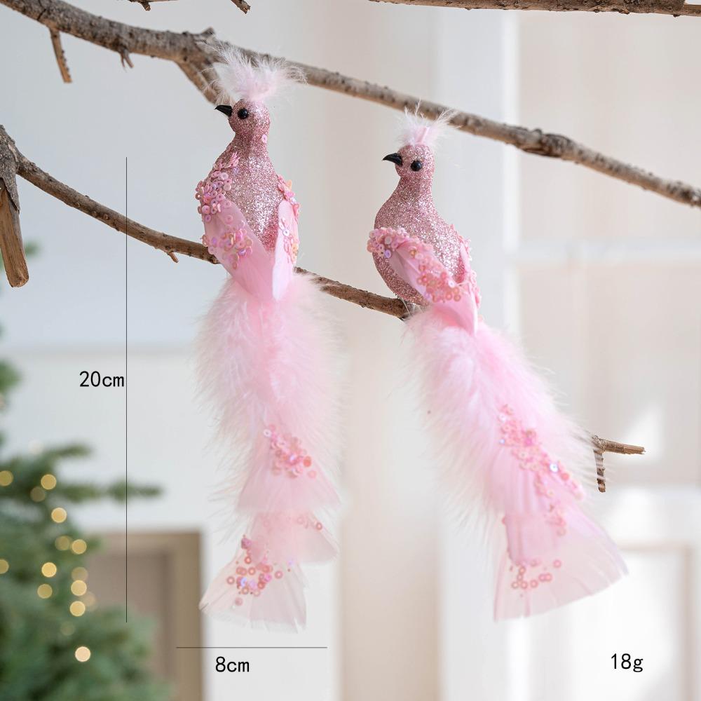 Realistic Glitter Christmas Bird Ornaments Foam Christmas Tree Decoration  Indoor Decoration