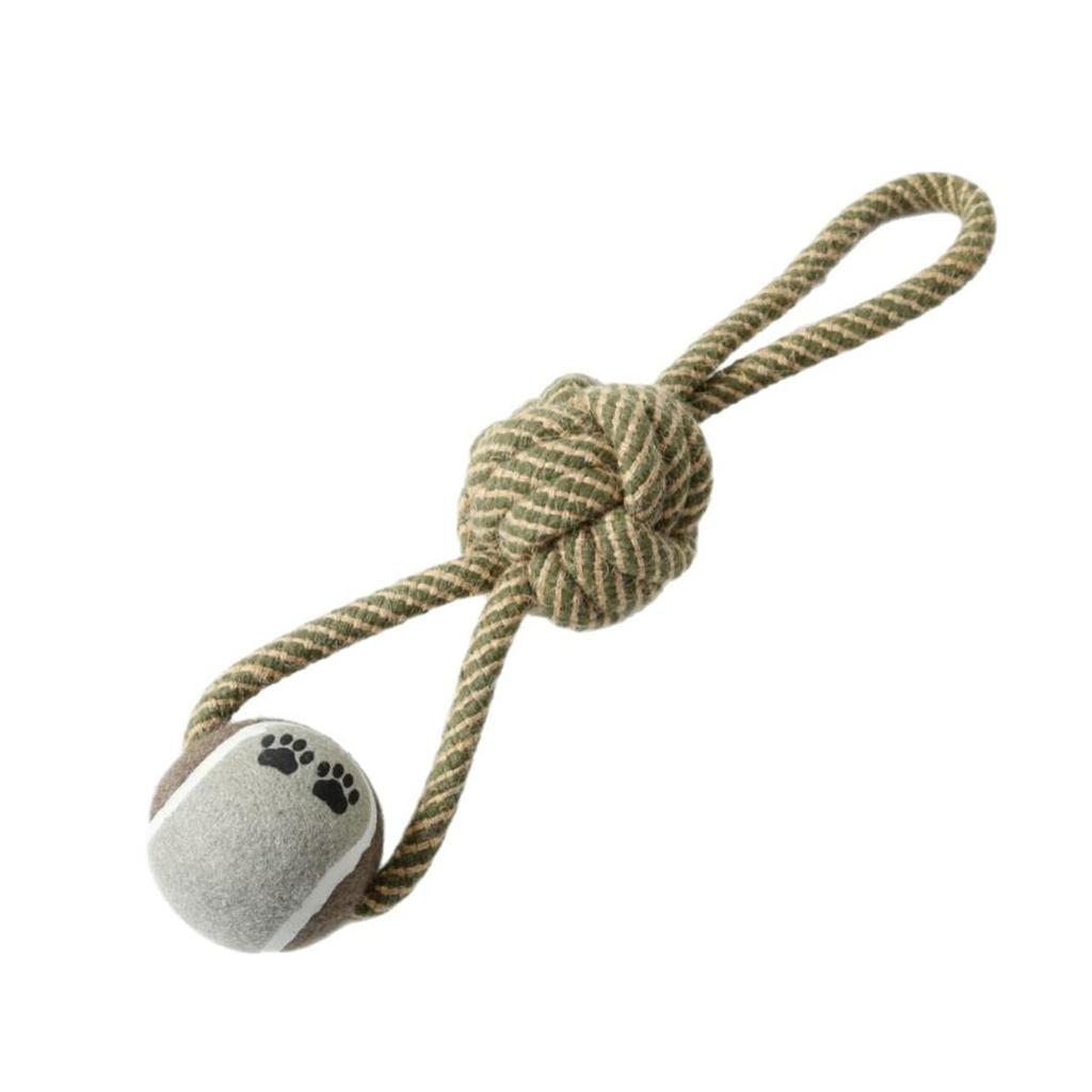 Dog Chew Toy: Cotton Rope with Tennis Ball for Golden Retrievers and Shiba Inus