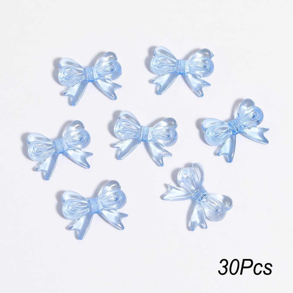 30Pcs Multicolor Transparent Acrylic Bowknot Beads For DIY Bracelet Earring Keychain Daliy Jewelry Supplies
