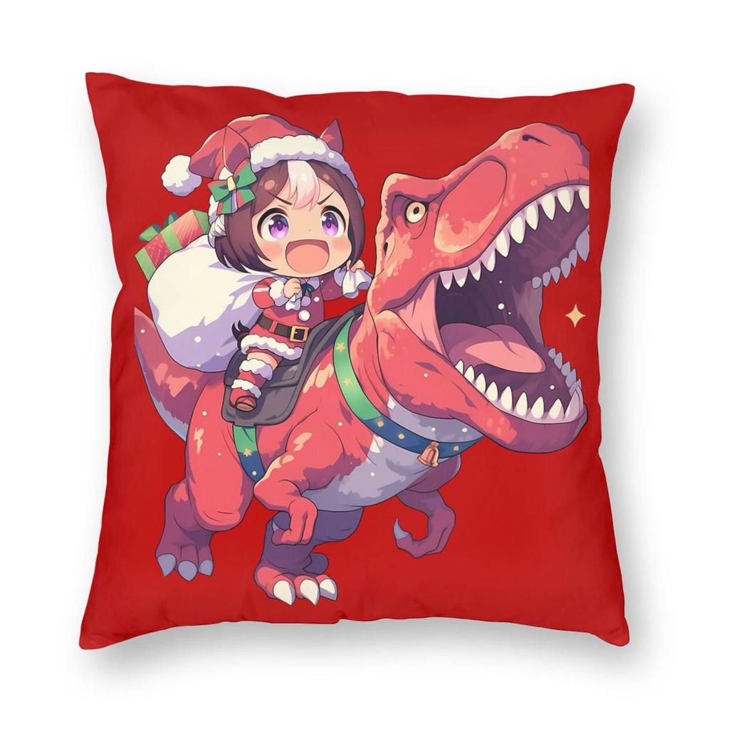 Gold Ship Christmas Pillowcase Double-sided Printing Cushion Cover Decorative Uma Musume Anime Throw Pillow Case Cover