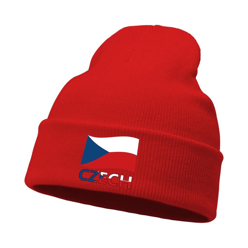 CZECH Flag Warm Winter Hats Knitted Hat Beanie Funny Hat Slouchy Stretchy Knit Cap Unisex Beanie Perfect For Street Style