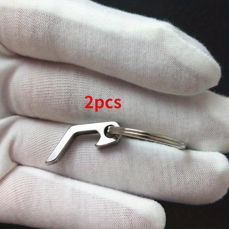 

2pcs Multi-Functional Stainless Steel Bottle Opener Keychain Easy To Use for Camping and Everyday Convenience