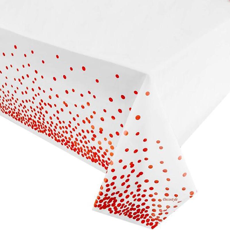 274*137cm Small Polka Dot Disposable Tablecloth Thickened Waterproof PEVA Tablecloth Home Wedding Birthday Party Decoration