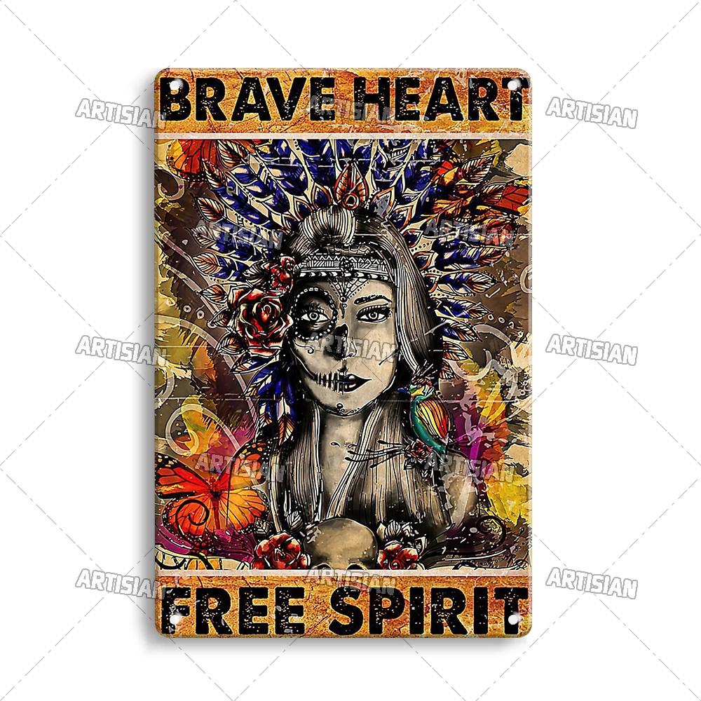 Artisian Native Girl Metal Sign Native American Tin Poster INDIAN Decorative Plate Wall Decor Garage Bar Pub Club Hotel Cafe