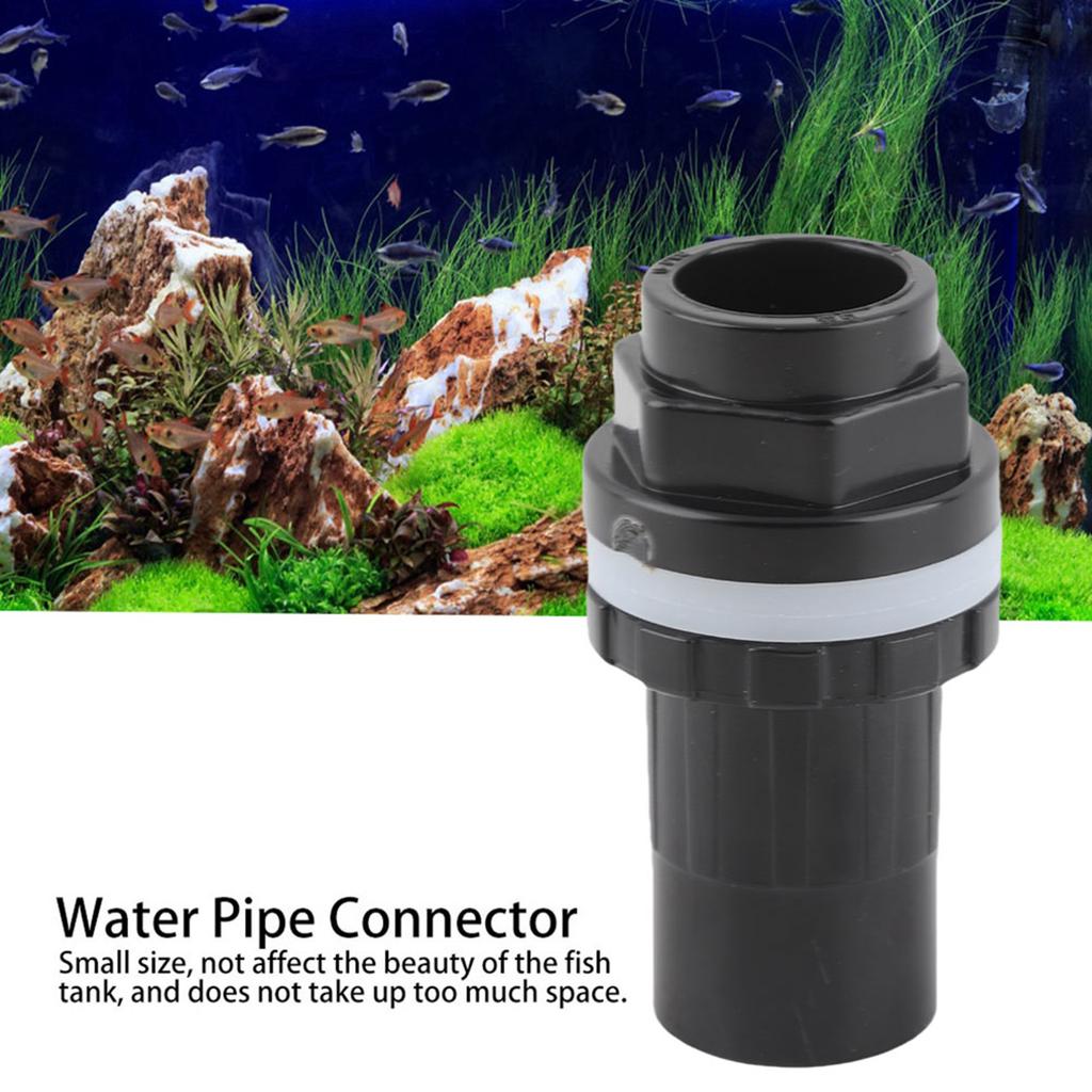 Black PVC 20mm Fish   Aquarium Upper Lower Water Pipe Fittings Connector Joint Accessories Parts