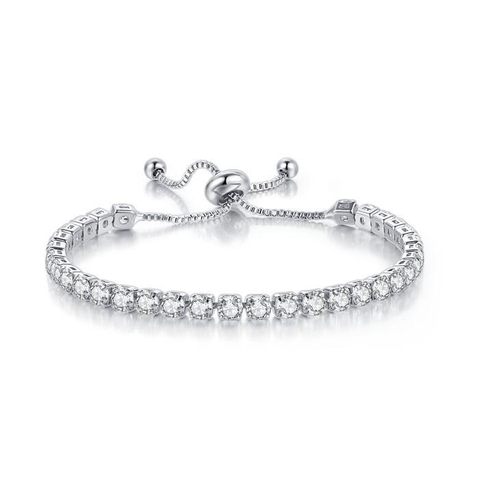 Brățară Populară cu Zirconiu Complet pentru Femei, Brățară de Tenis Ajustabilă cu Diamante Complete, Bijuterii